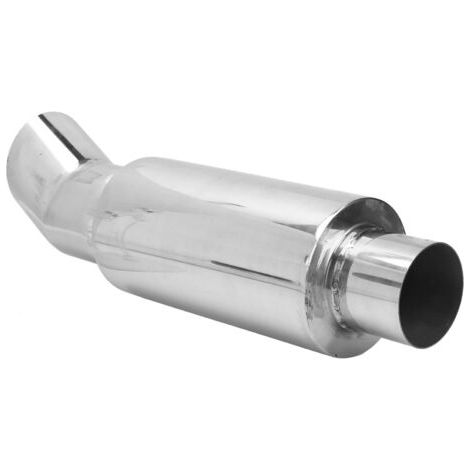 QORVA- Silencieux d'échappement en acier inoxydable, 63mm, pour voiture universelle, Style DTM, argent, droit, ton profond (1/5)