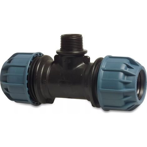 raccordo a T di transizione a 90° PP 32mmx1inchx32mm morsetto x MZ x morsetto