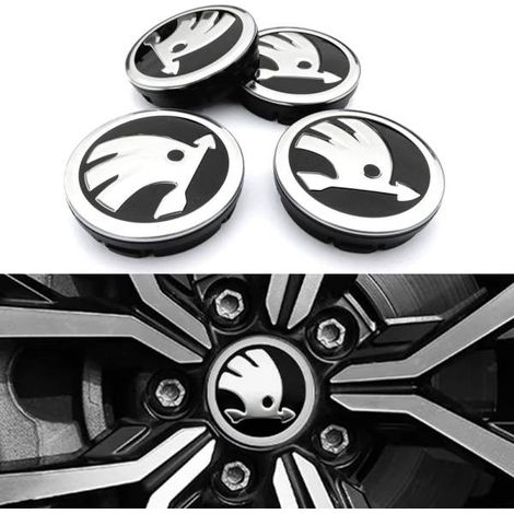 Lot de 4 enjoliveurs centraux Skoda - 56 mm (1/5)