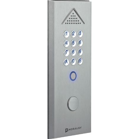 Noralsy – Clavier électronique à code PROFIL 2 argent – Façade aluminium 3mm – Éclairage des touches – Gestion 90 codes utilisateurs