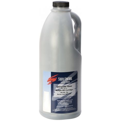 Toner in polvere antistatico per stampanti HP Q2612A, Q5949A/X, Q7553A/X, Q1338A, CE505A/X, Q5942A/X, nero, 1 kg.