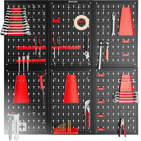 Panneaux perforés pour rangement d'outils 6 pièces en acier
