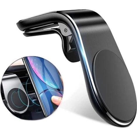 Support magnétique pour téléphone de voiture, modèle universel, compatible avec les smartphones et les tablettes, se fixe solidement à la grille d'aération. (1/5)