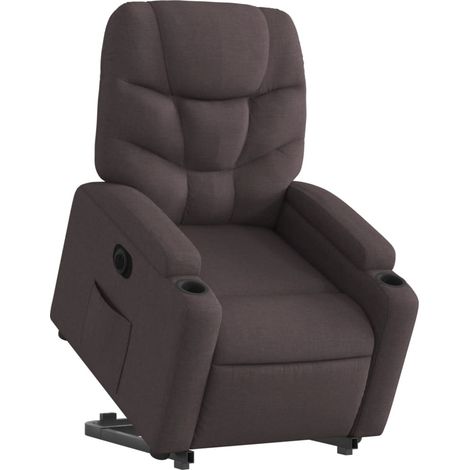 Poltrona relax TV con comodissima funzione di sollevamento elettrico in tessuto testa di moro DEC028410