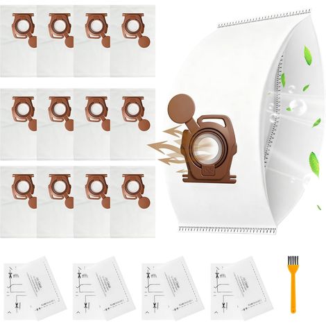 Lot de 12 Sacs Aspirateur pour Miele Guard S1/L1/M1 Junior Flex Parquet Silence AllFloor Performance Comfort Cat Dog Serie, Joint Anti-Fuite, avec 4 filtres de protection du moteur (1/5)