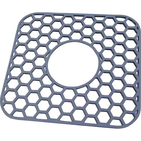 Tapis évier cuisine Tapis égouttoir en silicone alvéolé drain central (1/5)