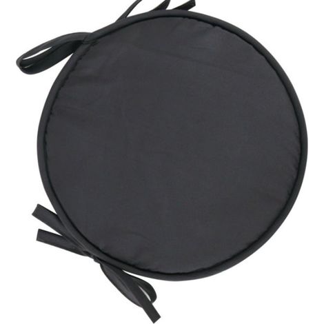 Set de 4 coussins d'assise ronds, coussins de chaise ronds, coussins de chaise gris foncé pour table à manger, jardin, bureau à domicile, cuisine (1/5)