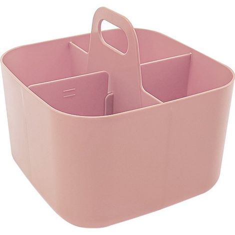 Cesta de almacenamiento plegable de plástico azul cuadrada portátil con asa (1/5)