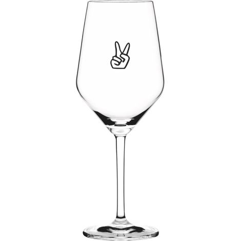 Verre à vin moderne avec motif tendance Peace, coffret cadeau - Fabriqué en Allemagne (1/5)
