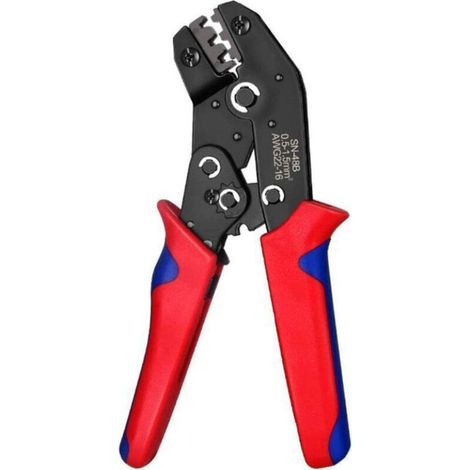 Pince a Sertir Cosse Electrique, Pinces à Sertir avec Poignée Ergonomique Disponible pour les Connecteurs de Fils électriques SN-48B (1/5)