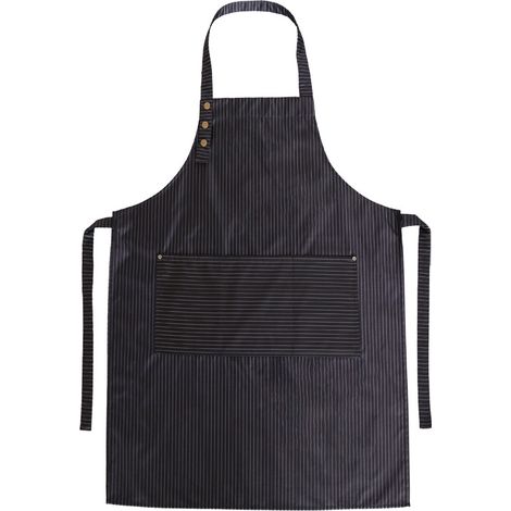 Tabliers de Cuisine Étanches - Rayure Noire - Réglables avec Poches - Pour Cuisine, Restaurant, Jardin et Service - Homme et Femme (1/5)