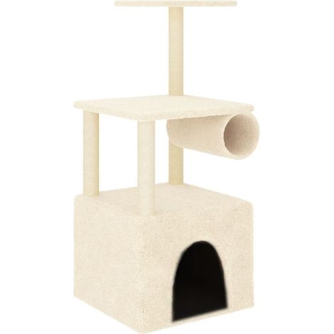 Arbre à chat avec griffoirs en sisal crème 109,5 cm (1/5)