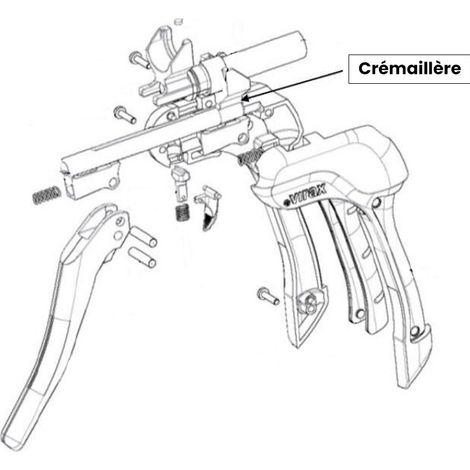Crémaillère pour pousse bague pour sertisseuse axiale 253350-253360-253361 - Virax