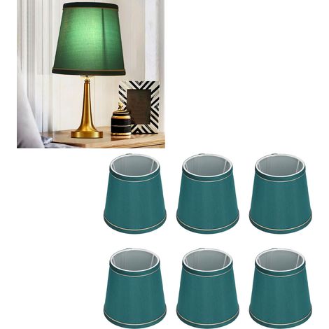 Abat-jour en tissu, style minimaliste moderne, bleu clair, bordeaux/vert foncé, bordure dorée, convient aux lampes de type bougie E14, lampadaires, lampes de table, suspensions, appliques murales, ver (1/5)