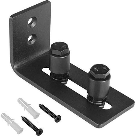 Guide Sol Porte Coulissante, Guide de plancher Porte, Rail de Sol Pour Porte De Grange, Guide Pour Le Sol du Support du Sol Coulissant Pour Montage Mural Réglable en Acier au Carbone (1/4)