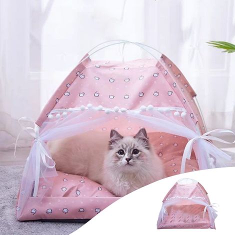 Tente Pour Animaux - Abri Couvert Pour Chats Chiens Petits Animaux - Ventilation Intégrée - Portable Intérieur Extérieur - 38 x 38 x 36 cm - 1 Pièce (1/5)