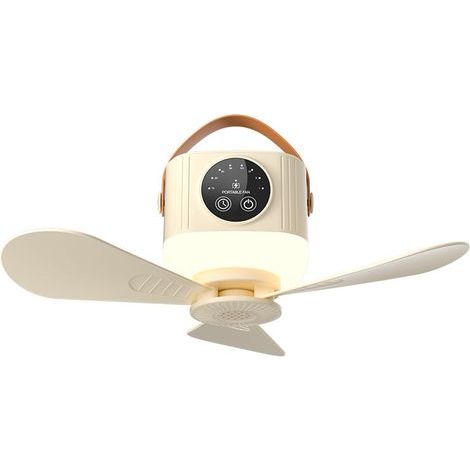 Ventilatore da soffitto ricaricabile con porta USB, batteria da 3600 mAh e possibilità di appenderlo, ideale per dormitori studenteschi e camere da campeggio. (1/5)