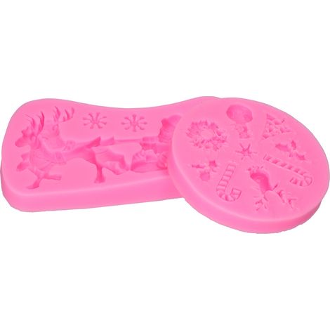 Moule en Silicone Souple pour Noël - Renne et Père Noël, Résistant à la Chaleur, Lavable et Antiadhésif (1/5)