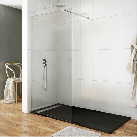 Box doccia SCREEN vetro fisso 8 mm con anticalcare , Finiture: Trasparente - 68x195 + braccetto supporto (1/3)