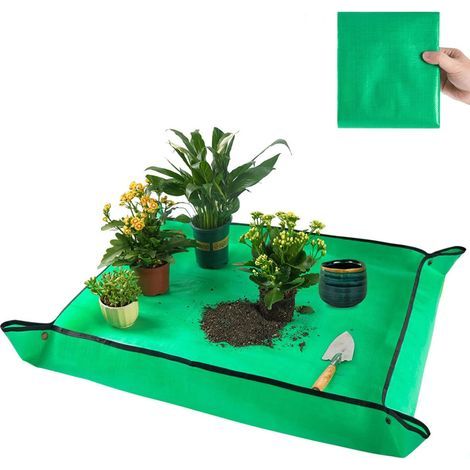 Tapis de rempotage imperméable épais de 80 x 100 cm adapté au repiquage et au rempotage des plantes d'intérieur pour les amateurs de jardinage. (1/5)