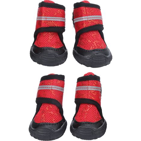 Bottes pour chiens d'extérieur antidérapantes et réglables, pour chiens de petite, moyenne et grande taille (rouge, 4,5 cm / 1,8 po) (1/5)