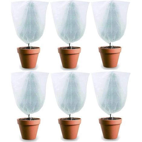 Sollbry Lot de 6 Housse d'hivernage pour Plantes en Pot, Housse de Protection pour Plantes Plantes de Protection Contre Le Gel Hiver avec Cordon de Serrage pour Protection des Plantes (60 x 80 cm) (1/5)