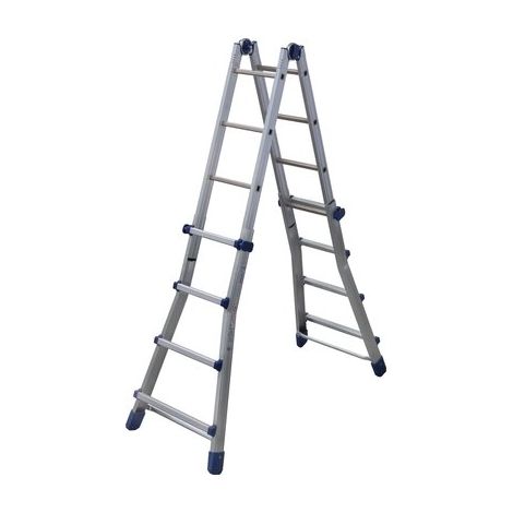 SCALA TELESCOPICA BRIKO BLU FACAL  ALLUMINIO H.CM 120/400 PIOLI 4+4