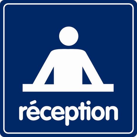 Plaque de porte Réception - couleur 90x90mm - 4033891