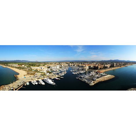 Tableau sur toile Fréjus vue du ciel 30x97 cm - Impression sur Toile Murale Décorative - Image imprimée en HD sur Toile - Toile sur Châssis en Bois FSC - Fabriqué en France (1/4)