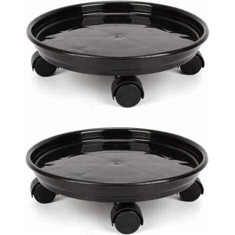 2 Pcs Support de Plante Chariot avec 4 Roulette Universelles pour Transport Déplacer Pot de Fleurs Lourdes Facilement ou comme Porte Plante Plateau (1/4)