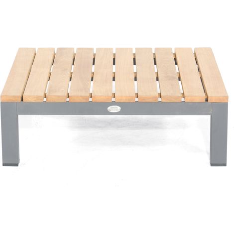 Sonnenpartner Loungetisch Equila Aluminium anthrazit/Teakholz natur 85x85 cm Lounge-Tisch