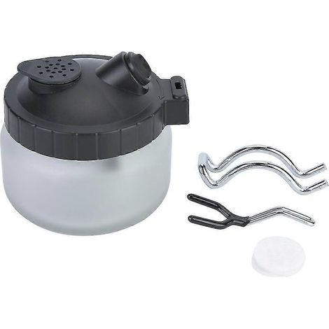Pot de nettoyage pour aérographe en verre, acier et plastique (pot mat) (1/5)