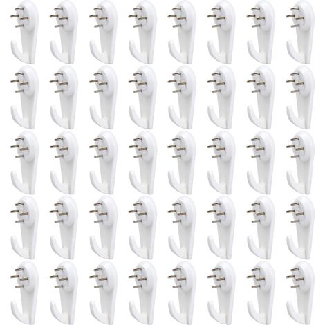 40 PCS Crochet Mural,Crochets Muraux pour Cadre Photo,Kit de Suspension de Tableaux,Non-Trace Crochets De Support Murals,Clous Mural pour Suspendre,pour Accrocher des Tableaux,des Photos,des Miroirs