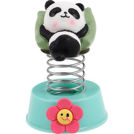 Ornement de Tableau de Bord Voiture Panda à Ressort en Résine, Décoration Intérieure Mignonne et Robuste pour Bureau et Voiture, Accessoire Couleur Aléatoire Plusieurs Styles (1/5)