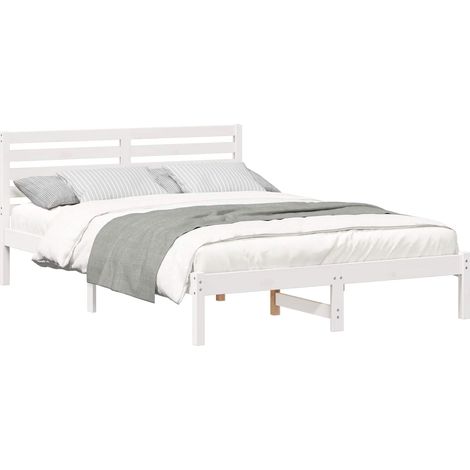 Maison Exclusive - Struttura del letto Bianco 140 x 210 cm Pino massello