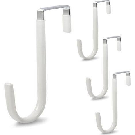 4 crochets porte en plastique épaissi, largeur porte  3,7 cm, crochet armoire cintre blanc
