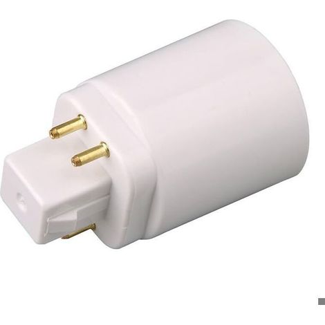 Lot de 2 adaptateurs LED GX24Q vers E27 – Douille E27, 4 broches – 220 V, 4 A – Conversion rapide (1/4)