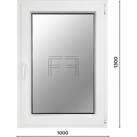 Fintex-finestra in PVC bianco singola anta 1000X1300 apertura a destra, doppio vetro, PROFILO A L (1/3)