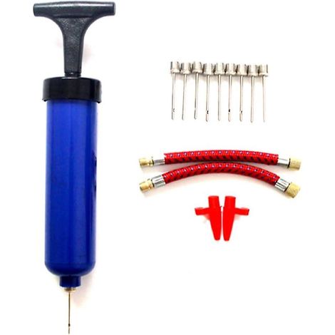 Kit de gonflage de ballons en métal avec aiguille, adaptateur et tuyau - Pompe à ballons portable pour basketball, football, rugby, volleyball et handball (1/5)