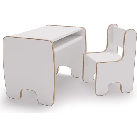 Kindertisch und -stuhl Timi, MDF, weiß