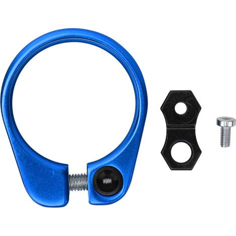 Collier de serrage de tige de selle en alliage d'aluminium léger pour vélo, 31.8/34.9mm, bleu 34.9mm (1/5)