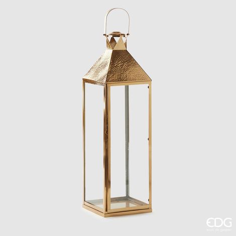EDG Lanterna Quadrata In Metallo Martellato Oro H 107 (1/3)