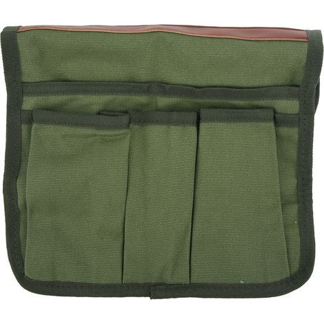 Seitliche Aufbewahrungstasche aus Segeltuch für Campingstühle mit mehreren Fächern, ideal zum Angeln und für Picknicks im Freien (olivgrün). (1/5)