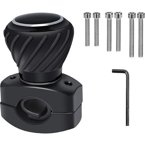 Universelle Boule de Volant Voiture, Bouton de Volant à 360 Degrés Auxiliaire, Bouton Power Spinner, Boule de Volant pour Tracteur, Voiture, Camion, Bateau Noir (Noir) (1/5)