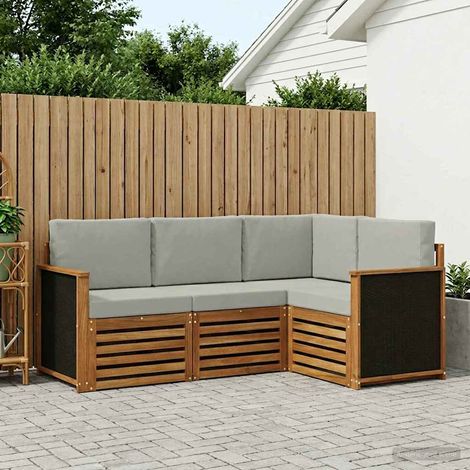 vidaXL Sofagarnituren mit Kissen 4 pcs Massivholz Akazie (1/5)