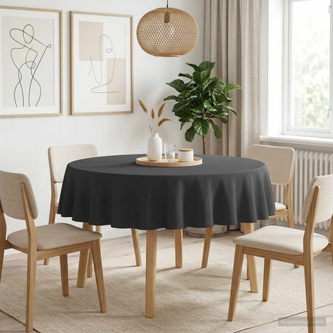 Tissu de Table Rond Gris foncé Ø 140 cm (1/5)