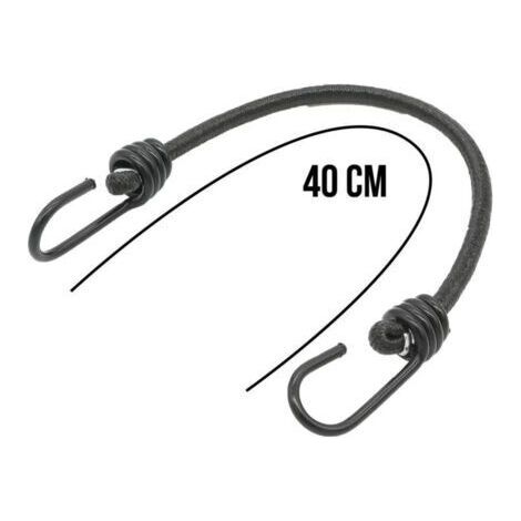 Lot de 10 tendeurs sandows élastiques avec 2 crochets 40 cm Noir (1/3)