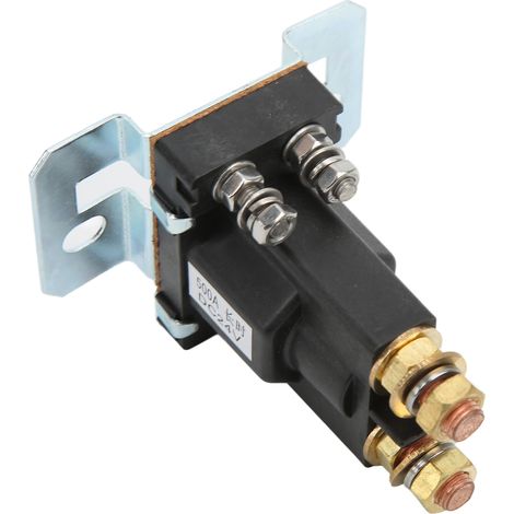 Interrupteur de démarrage 24 V 500 A, cuivre rouge, courant élevé, normalement ouvert, pour chariots élévateurs, ingénierie, automobile, systèmes multi-batteries (1/5)