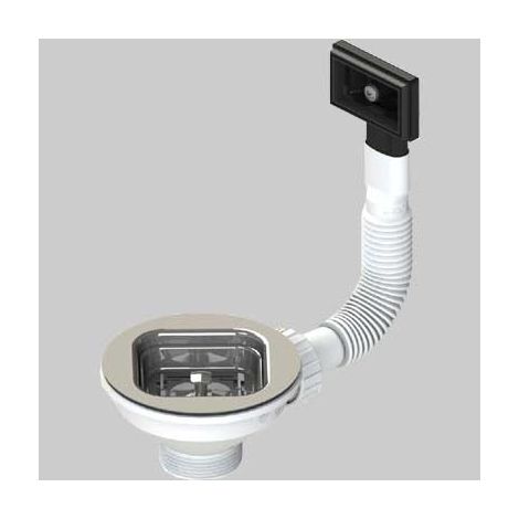 Piletta Tappo Quadrato Multi Style Lucida con Troppo Pieno Rettangolare