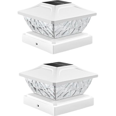 Fence Lights, Solar Post Lamps, Waterproof LED, Double Lighting Modes, Outdoor Lights for Gates Gardens Patios Landscapes Pathways Use, 5.83x5.83x3.7 Inches 2 Pieces (1/5)